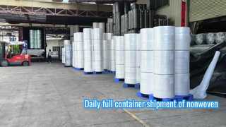 Betrouwbare non-woven fabrikant die een volle container laadt